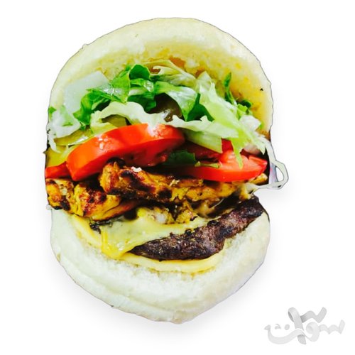 برگر گوشت و مرغ مخلوط