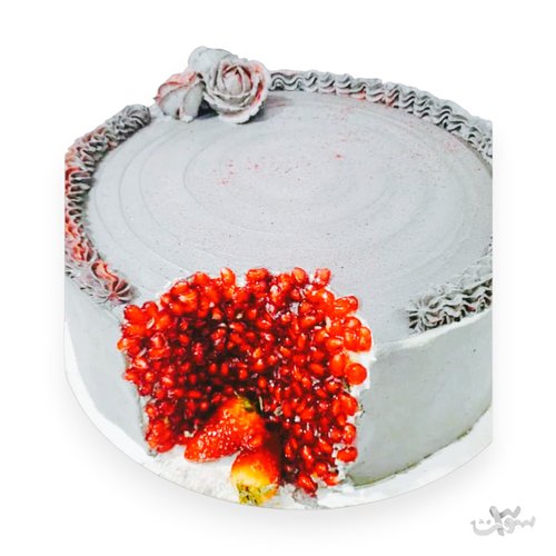 کیک با فیلینگ گردو و شکلات و توت فرنگی